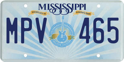 MS license plate MPV465