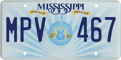 MS license plate MPV467