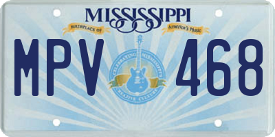 MS license plate MPV468