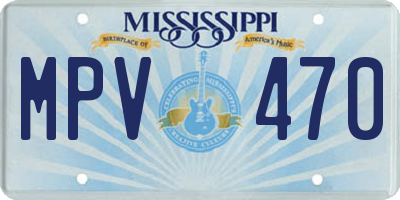 MS license plate MPV470