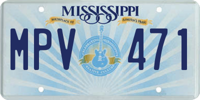 MS license plate MPV471