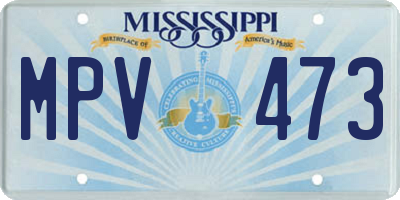 MS license plate MPV473