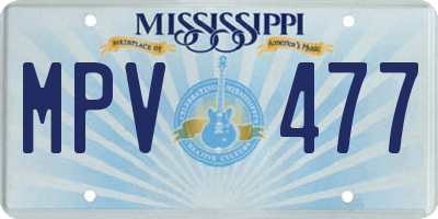 MS license plate MPV477