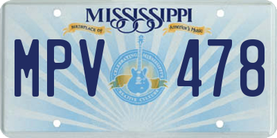 MS license plate MPV478