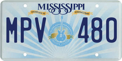 MS license plate MPV480