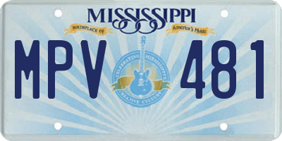 MS license plate MPV481
