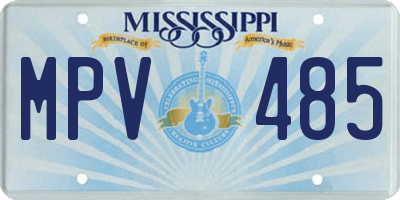 MS license plate MPV485