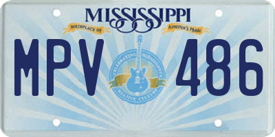 MS license plate MPV486