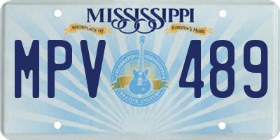 MS license plate MPV489