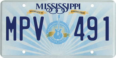 MS license plate MPV491