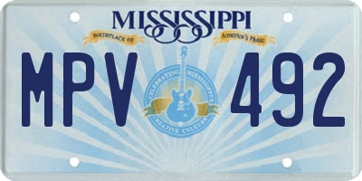 MS license plate MPV492