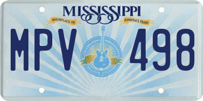 MS license plate MPV498