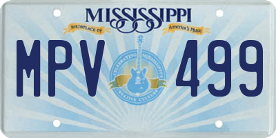 MS license plate MPV499