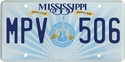 MS license plate MPV506