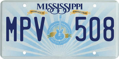 MS license plate MPV508