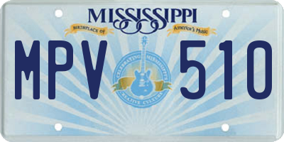 MS license plate MPV510