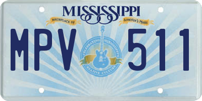 MS license plate MPV511