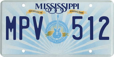 MS license plate MPV512