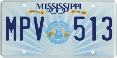 MS license plate MPV513