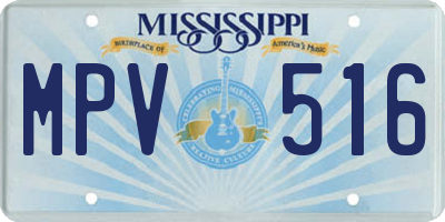 MS license plate MPV516