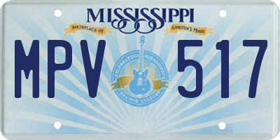 MS license plate MPV517
