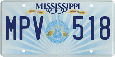 MS license plate MPV518
