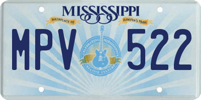 MS license plate MPV522