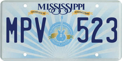 MS license plate MPV523