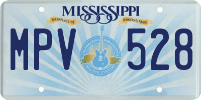 MS license plate MPV528