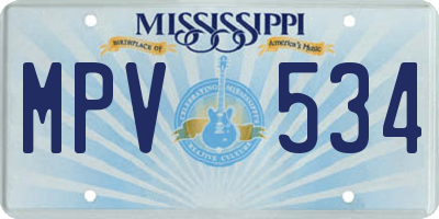 MS license plate MPV534