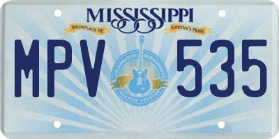 MS license plate MPV535