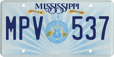 MS license plate MPV537