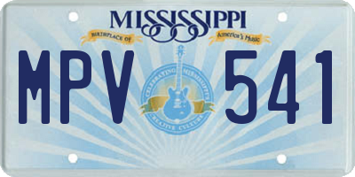 MS license plate MPV541