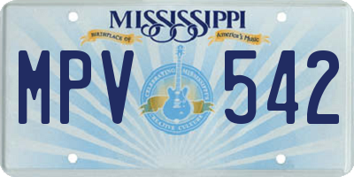MS license plate MPV542