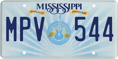 MS license plate MPV544