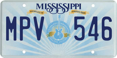 MS license plate MPV546