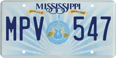 MS license plate MPV547