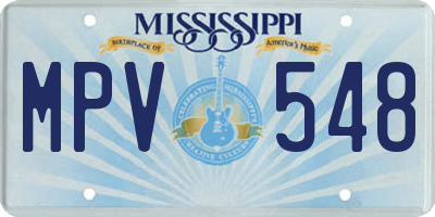 MS license plate MPV548