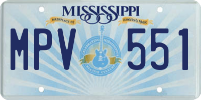 MS license plate MPV551