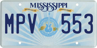 MS license plate MPV553