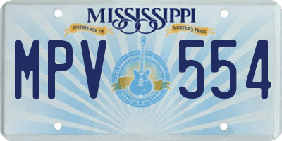 MS license plate MPV554
