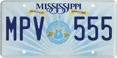 MS license plate MPV555