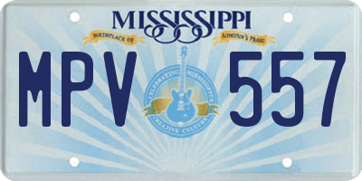 MS license plate MPV557