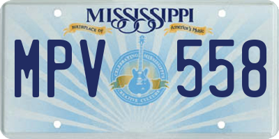 MS license plate MPV558