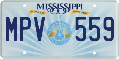 MS license plate MPV559