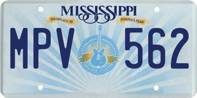 MS license plate MPV562