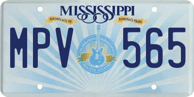 MS license plate MPV565