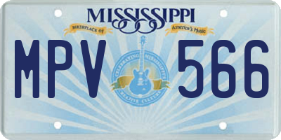 MS license plate MPV566