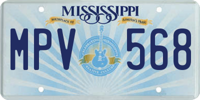 MS license plate MPV568