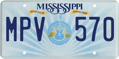 MS license plate MPV570